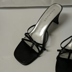 Rampage Black Strappy Sandal Heels